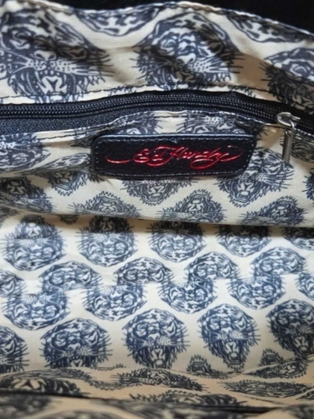 Ed Hardy NWT! Tattoo Print Fringed Shoulder Bag/Satchel - Picture 3 of 12
